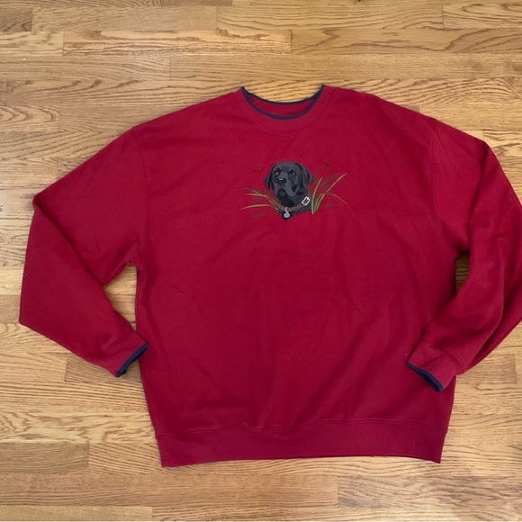 M&C - Vintage Sport Men/Women Crimson Red Black LabHunting Dog Sweatshirt XL - Picture 7 of 7